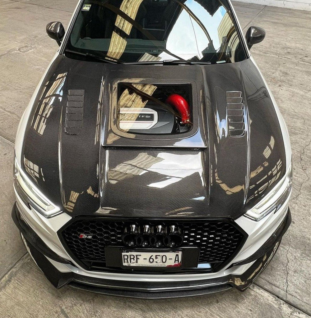 CMST Glass Transparent Carbon Fiber Hood Bonnet Ver.3 for Audi RS3 2018-2020 & 2014-2020 A3 & A3 S Line & S3