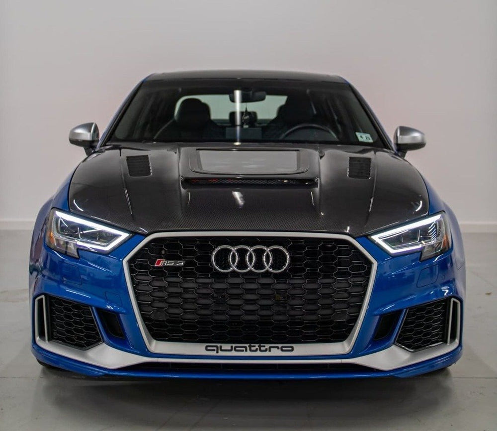 CMST Glass Transparent Carbon Fiber Hood Bonnet Ver.3 for Audi RS3 2018-2020 & 2014-2020 A3 & A3 S Line & S3