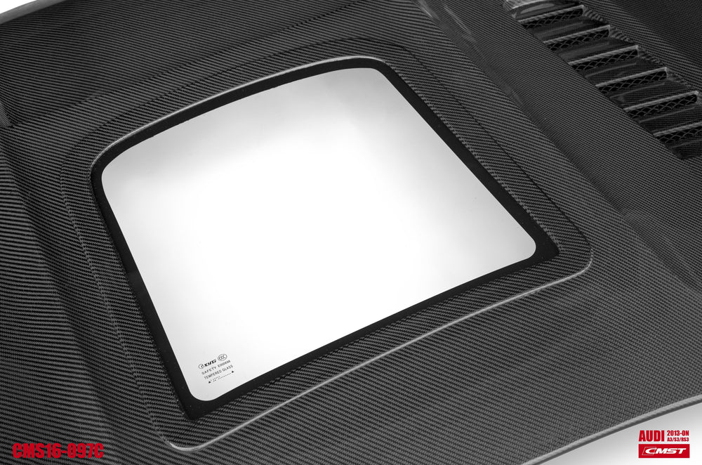 CMST Glass Transparent Carbon Fiber Hood Bonnet Ver.3 for Audi RS3 2018-2020 & 2014-2020 A3 & A3 S Line & S3