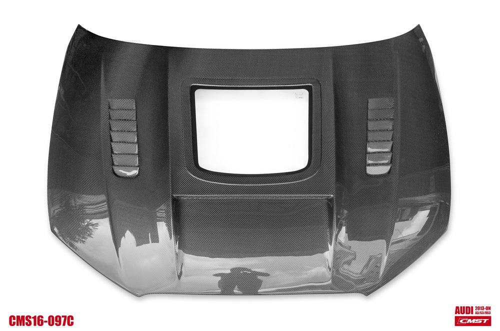 CMST Glass Transparent Carbon Fiber Hood Bonnet Ver.3 for Audi RS3 2018-2020 & 2014-2020 A3 & A3 S Line & S3