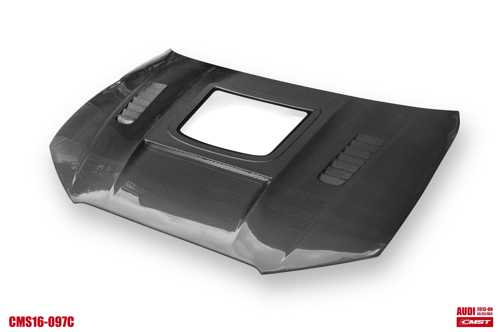 CMST Glass Transparent Carbon Fiber Hood Bonnet Ver.3 for Audi RS3 2018-2020 & 2014-2020 A3 & A3 S Line & S3
