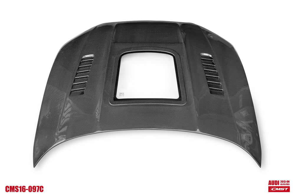 CMST Glass Transparent Carbon Fiber Hood Bonnet Ver.3 for Audi RS3 2018-2020 & 2014-2020 A3 & A3 S Line & S3