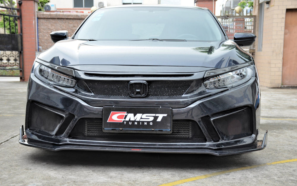 CMST Carbon Fiber Front Bumper & Front Lip for Tuning Honda Honda 10th Gen Civic