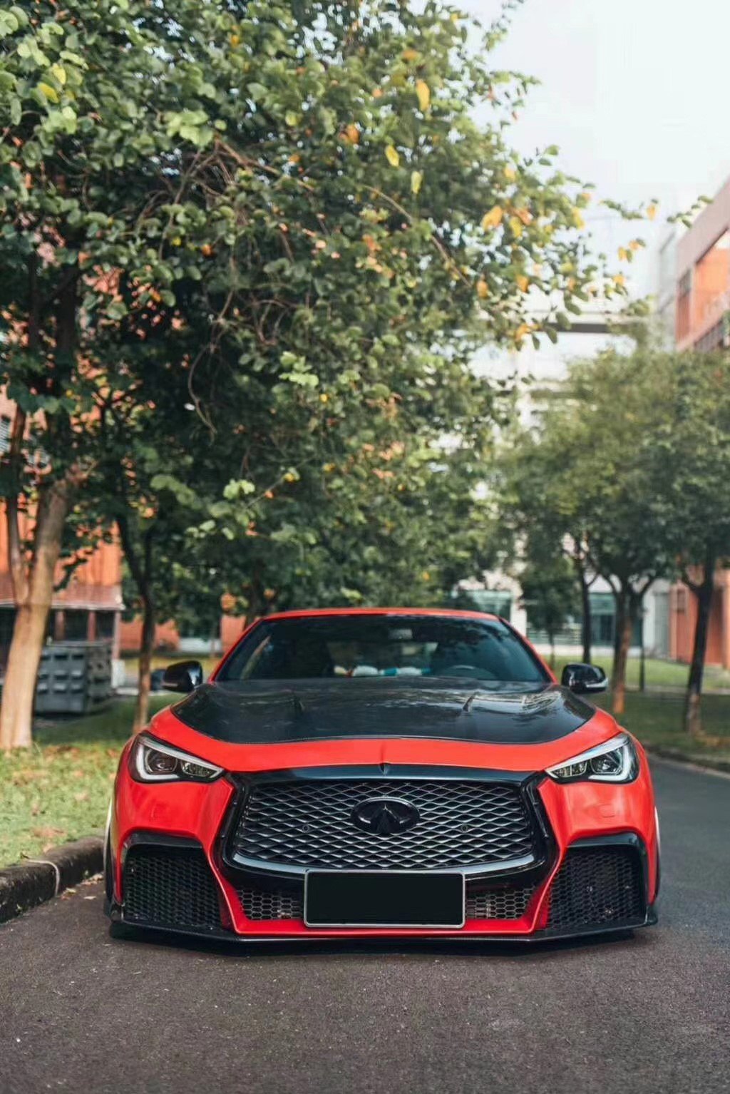 CMST Carbon Fiber Front Bumper & Front Lip for Infiniti Q60 to Project Black S concept 2017-2022