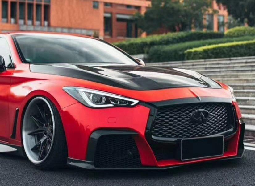 CMST Carbon Fiber Front Bumper & Front Lip for Infiniti Q60 to Project Black S concept 2017-2022