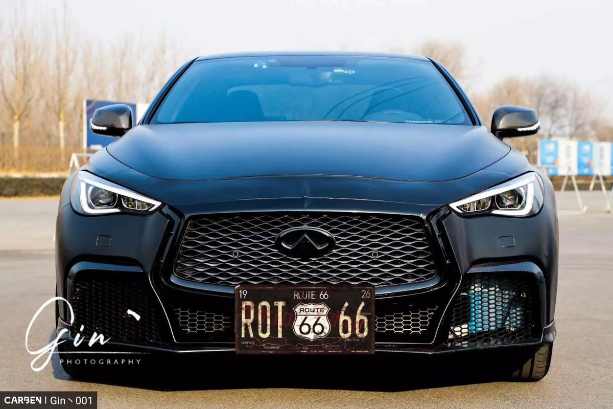 CMST Carbon Fiber Front Bumper & Front Lip for Infiniti Q60 to Project Black S concept 2017-2022