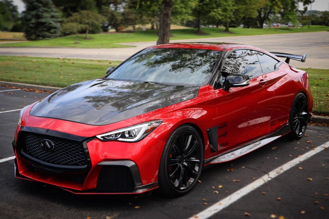 CMST Carbon Fiber Front Bumper & Front Lip for Infiniti Q60 to Project Black S concept 2017-2022