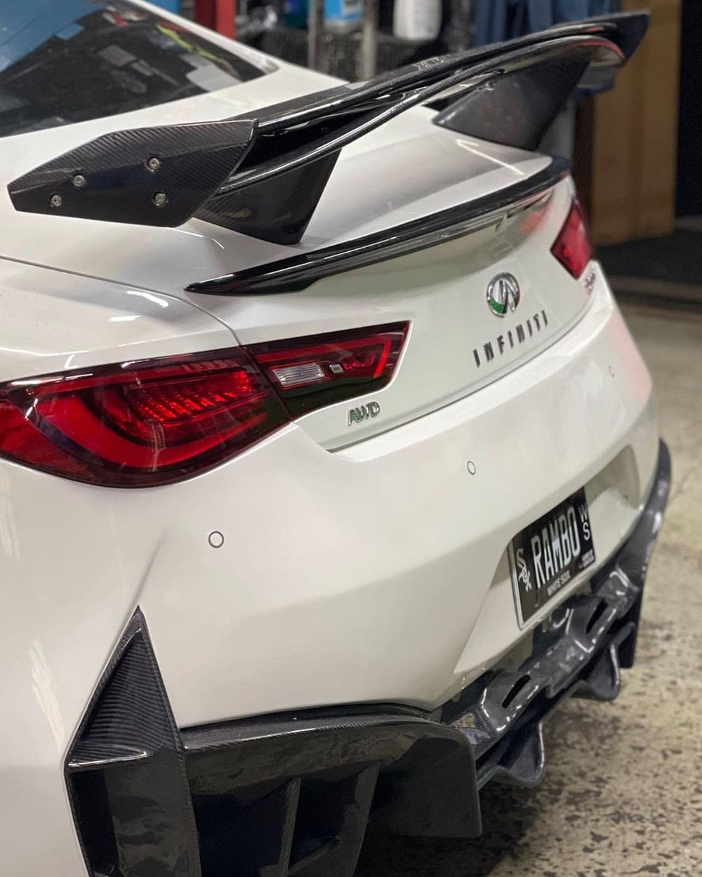 For Infiniti Q60 Coupe 2017-2020 Rear Trunk Lid Spoiler Real Carbon For Infiniti Q60 Coupe 2017-2020 Rear Trunk Lid Spoiler Real Carbon