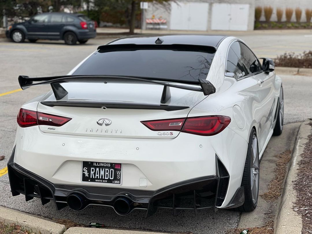 CMST Carbon Fiber Rear Bumper & Diffuser for Infiniti Q60 to Project Black S concept 2017-2022