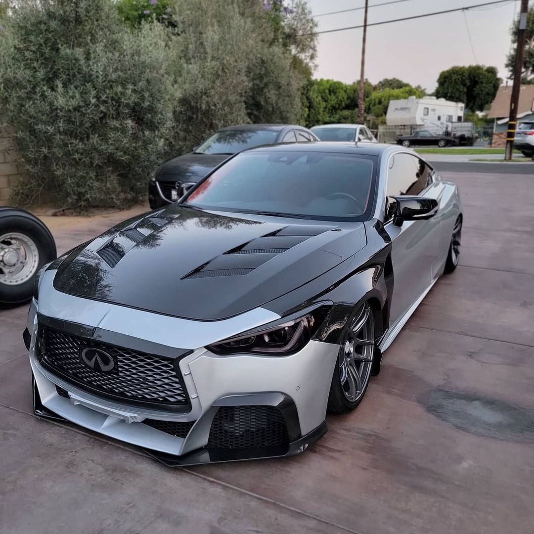 CMST Carbon Fiber Front Bumper & Front Lip for Infiniti Q60 to Project Black S concept 2017-2022