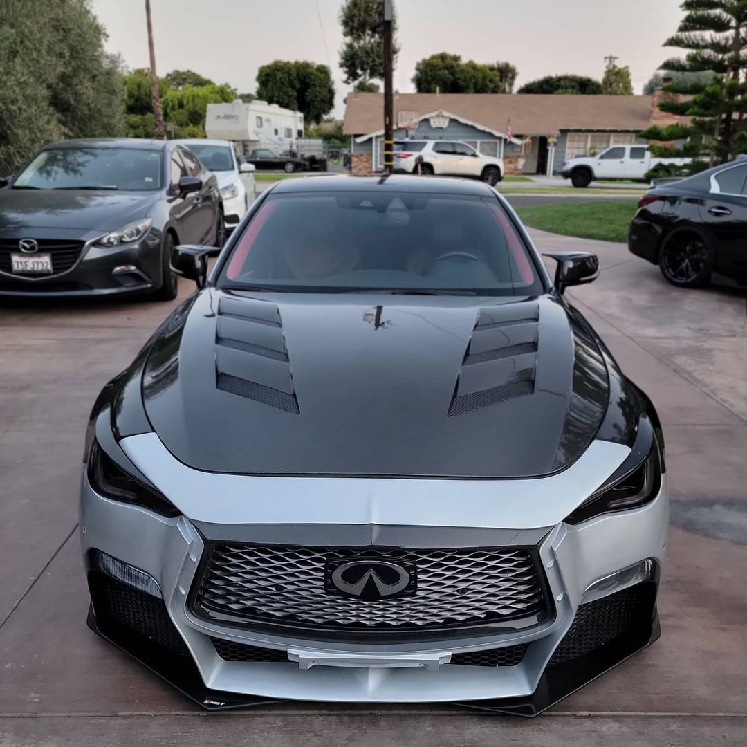 CMST Carbon Fiber Front Bumper & Front Lip for Infiniti Q60 to Project Black S concept 2017-2022