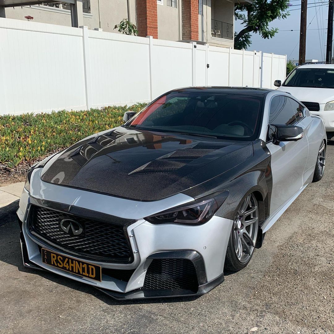 CMST Carbon Fiber Front Bumper & Front Lip for Infiniti Q60 to Project Black S concept 2017-2022