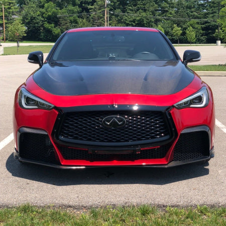 CMST Carbon Fiber Front Bumper & Front Lip for Infiniti Q60 to Project Black S concept 2017-2022