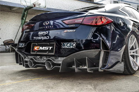 CMST Carbon Fiber Rear Bumper & Diffuser for Infiniti Q60 to Project Black S concept 2017-2022