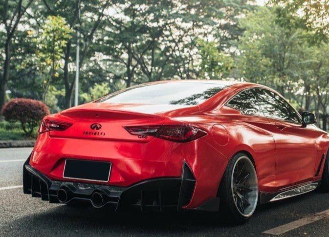 CMST Carbon Fiber Rear Bumper & Diffuser for Infiniti Q60 to Project Black S concept 2017-2022