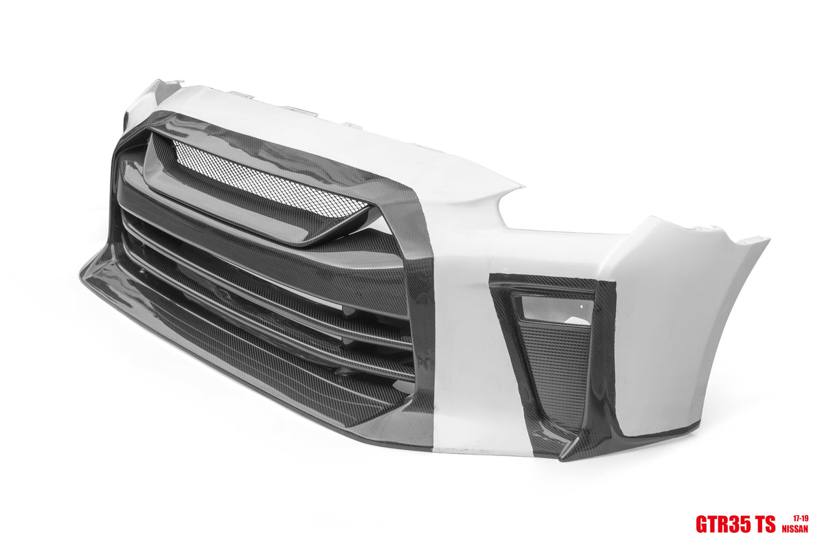 TS Style Front Bumper & Front Lip for Nissan GTR GT-R R35 2008-2022