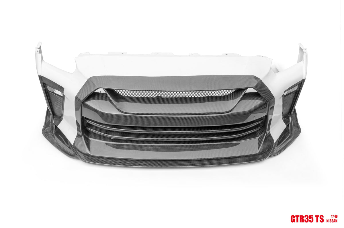 TS Style Front Bumper & Front Lip for Nissan GTR GT-R R35 2008-2022