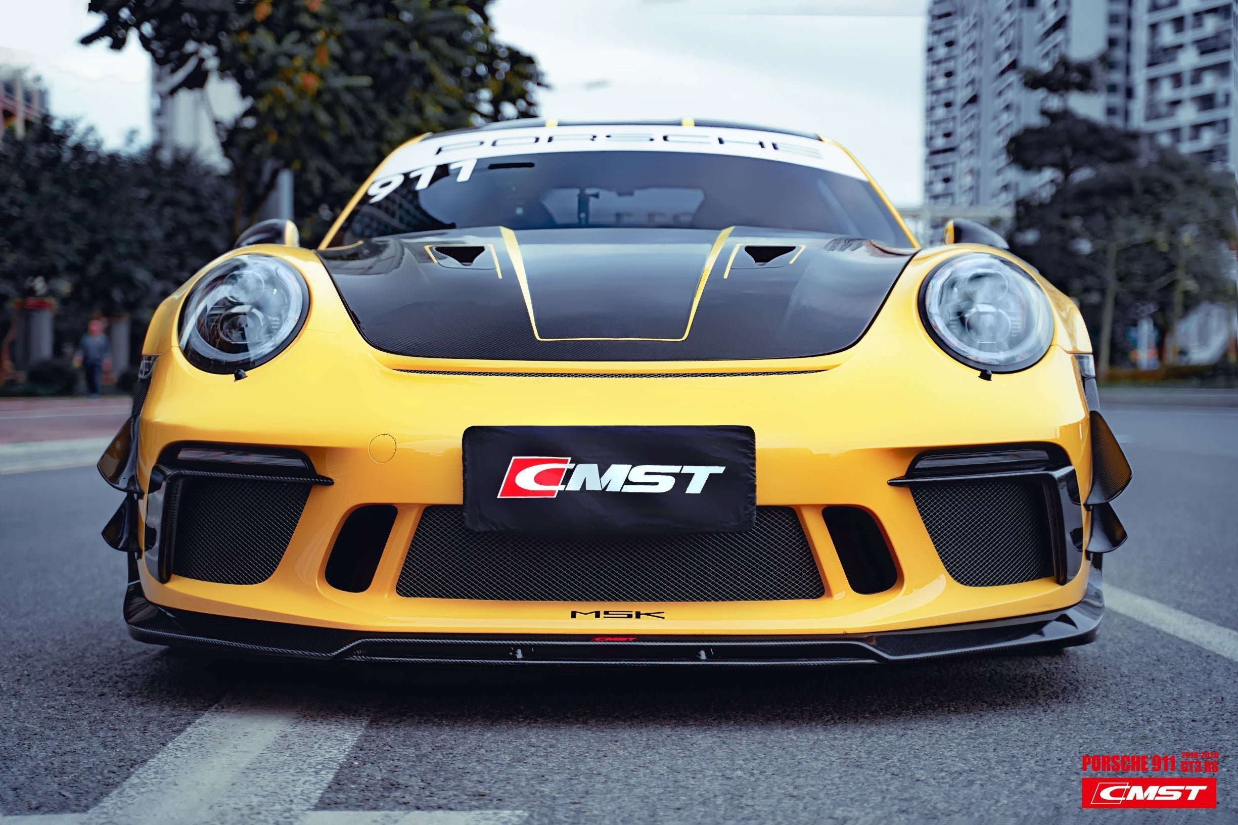 CMST Carbon Fiber Front Bumper Canards for Porsche 991 991.2 GT3RS