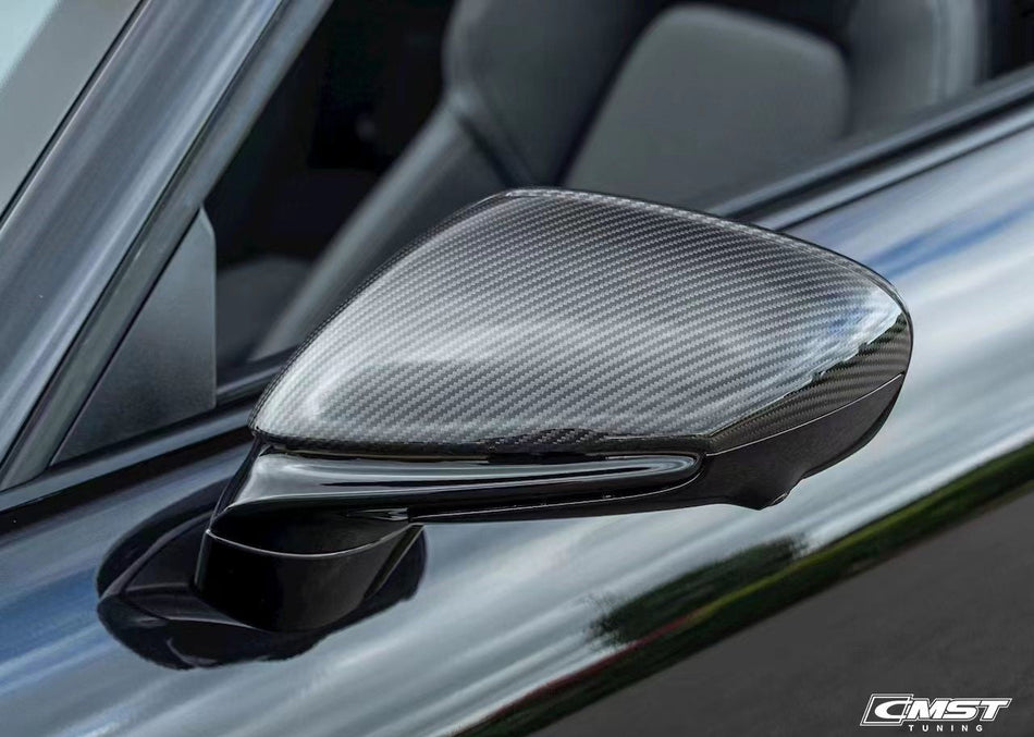 CMST Pre-preg Carbon Fiber Mirror Cap Replacement for Porsche 911 992 & Taycan