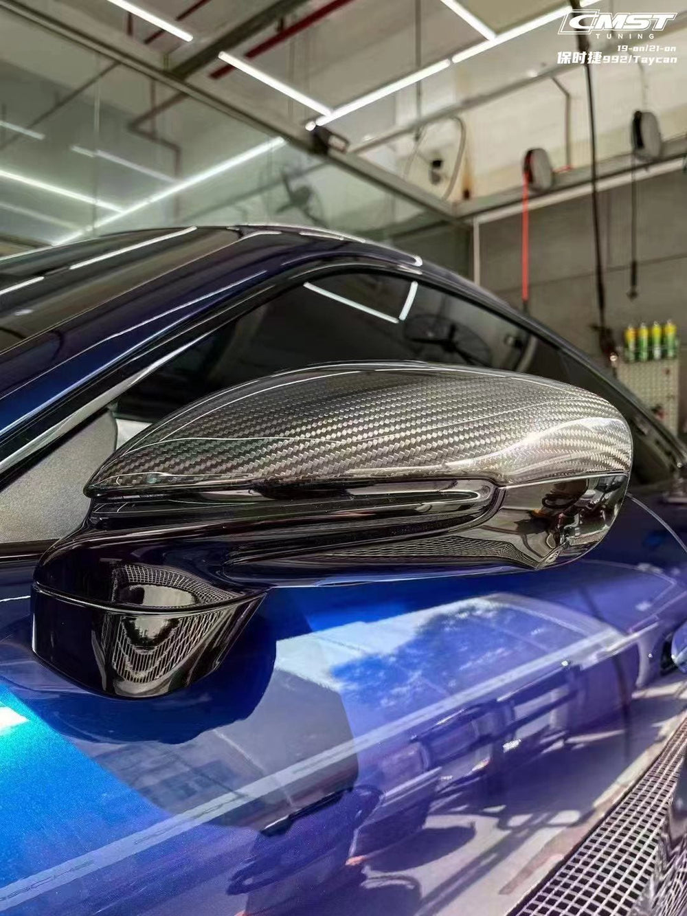 CMST Pre-preg Carbon Fiber Mirror Cap Replacement for Porsche 911 992 & Taycan