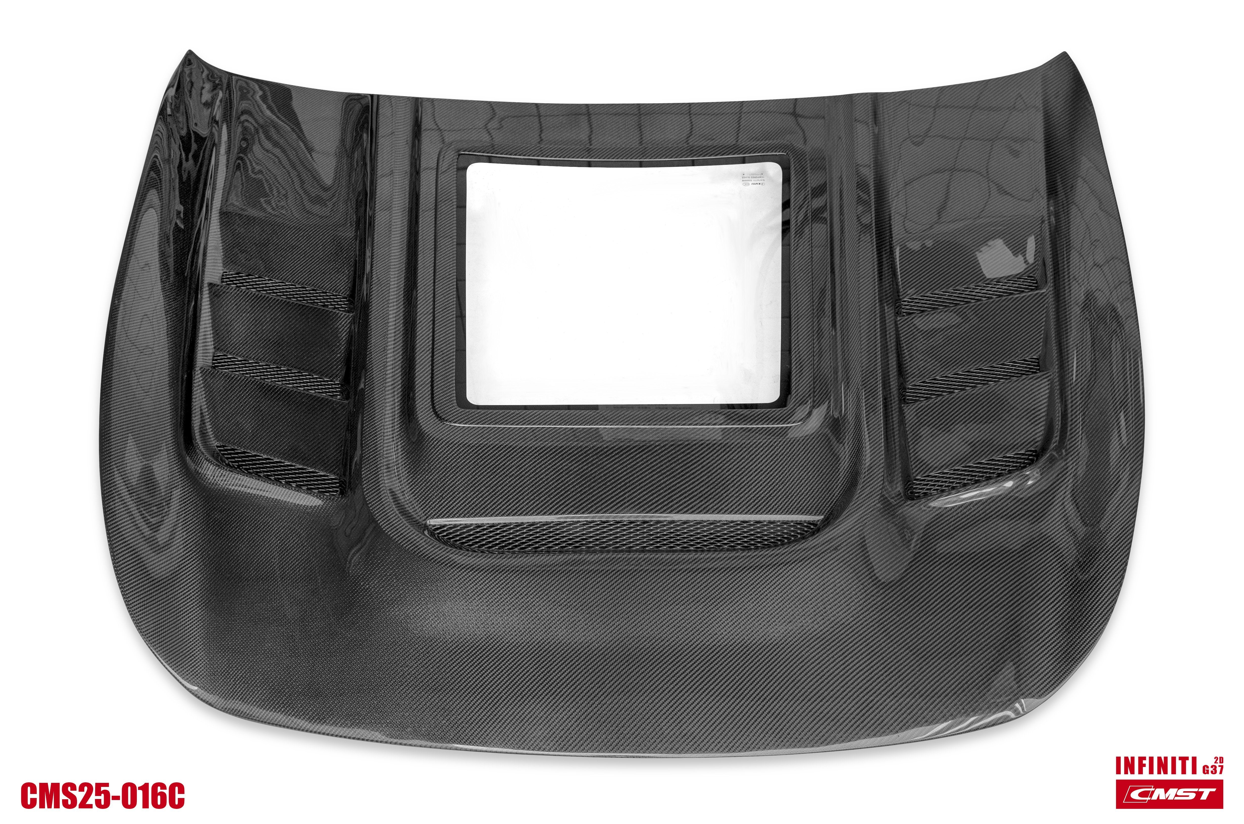 CMST Tempered Glass Carbon Fiber Hood Bonnet for Infiniti G37 4 Door Sedan