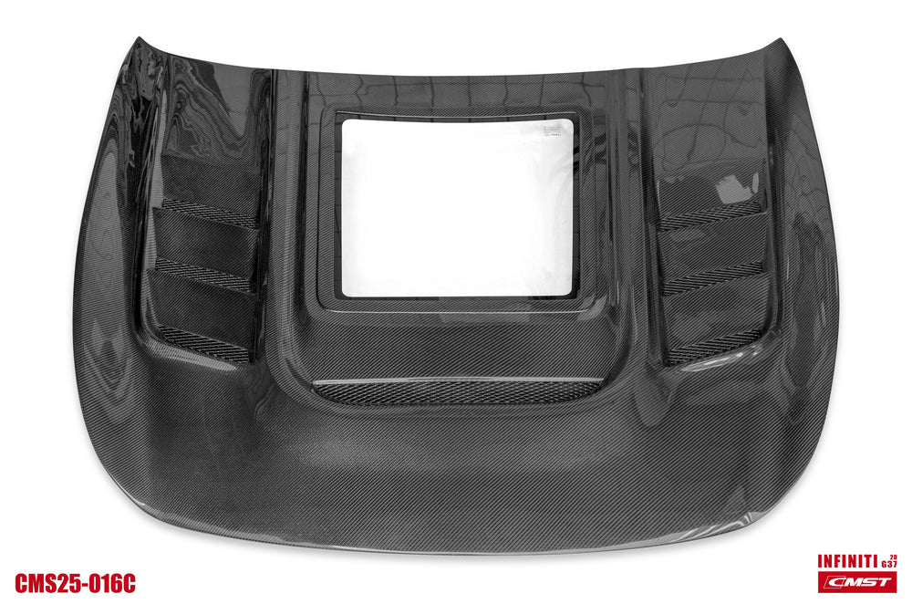 CMST Tempered Glass Carbon Fiber Hood Bonnet for Infiniti G37 4 Door Sedan