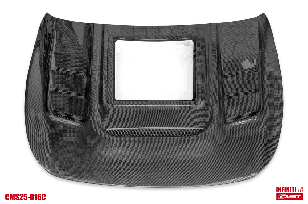 CMST Tempered Glass Carbon Fiber Hood Bonnet for Infiniti G37 2 Door Coupe and Convertible