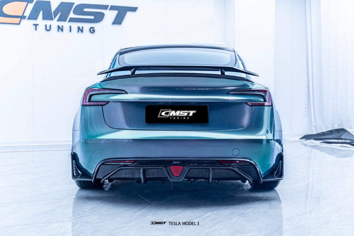 CMST Carbon Fiber Rear Diffuser & Canards for Tesla Model 3 2024-ON