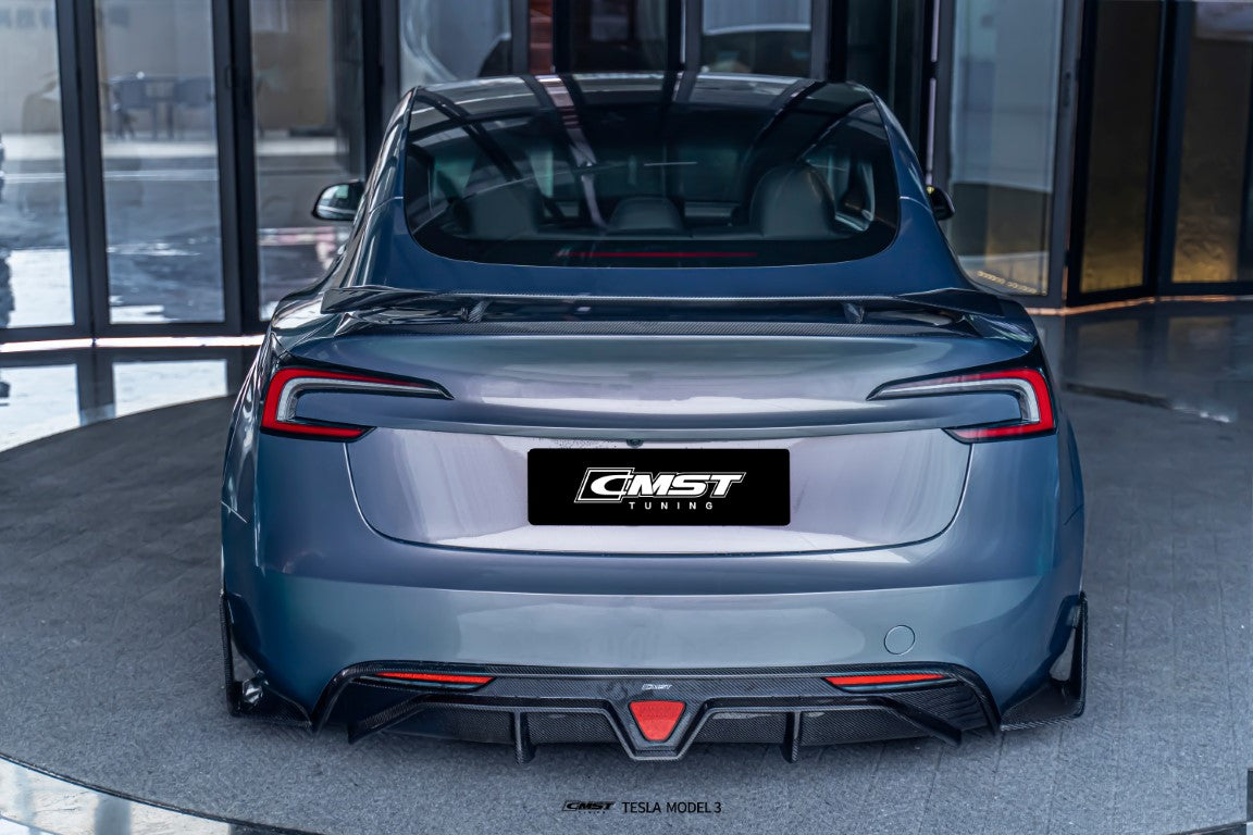 CMST Carbon Fiber Rear Diffuser & Canards for Tesla Model 3 2024-ON