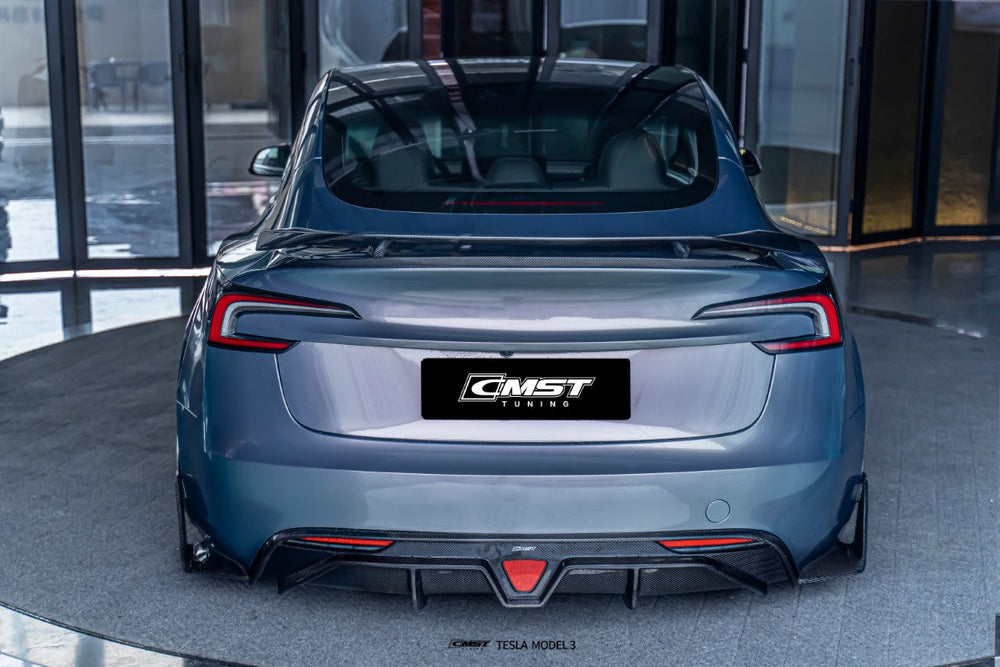 CMST Carbon Fiber Rear Diffuser & Canards for Tesla Model 3 2024-ON