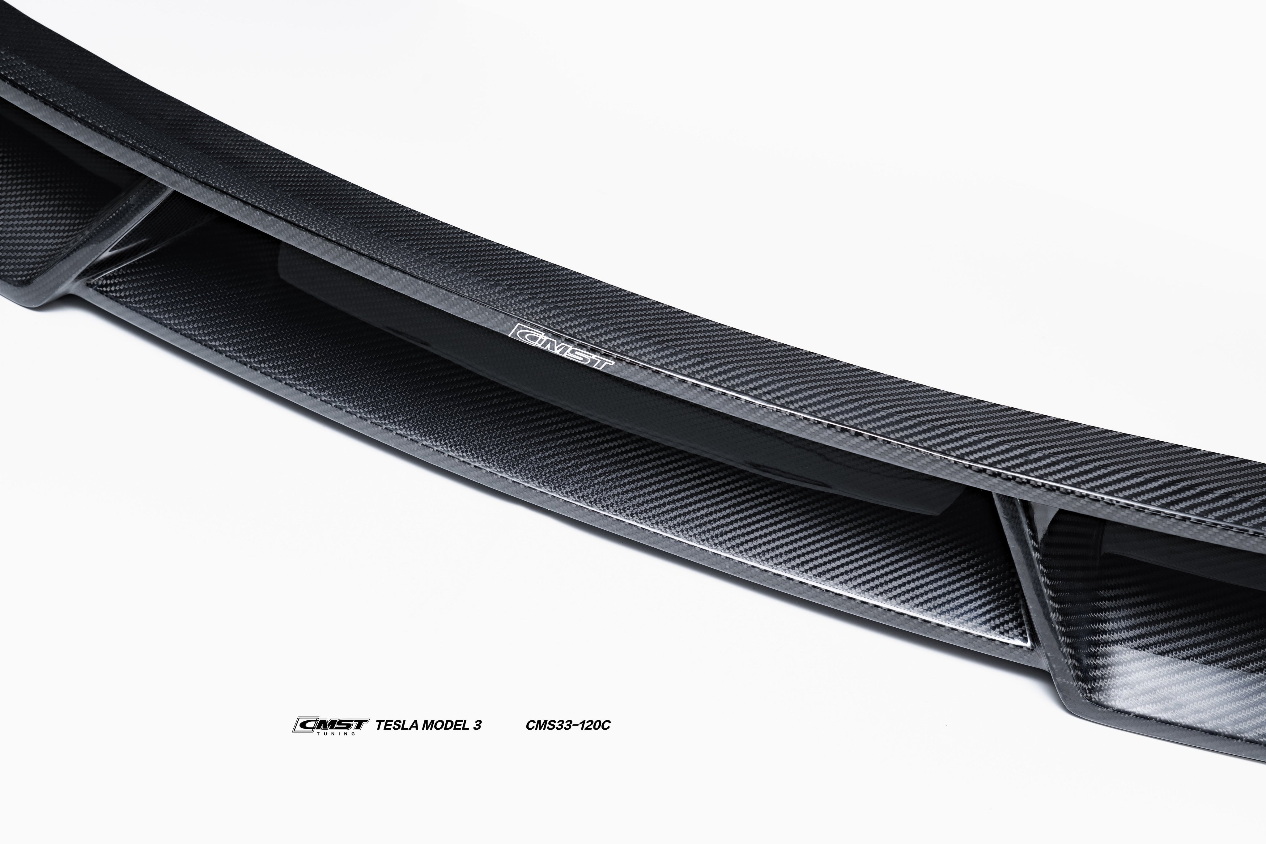 CMST Carbon Fiber Front Lip Splitter Ver.1 for Tesla Model 3 Highland 2024-ON