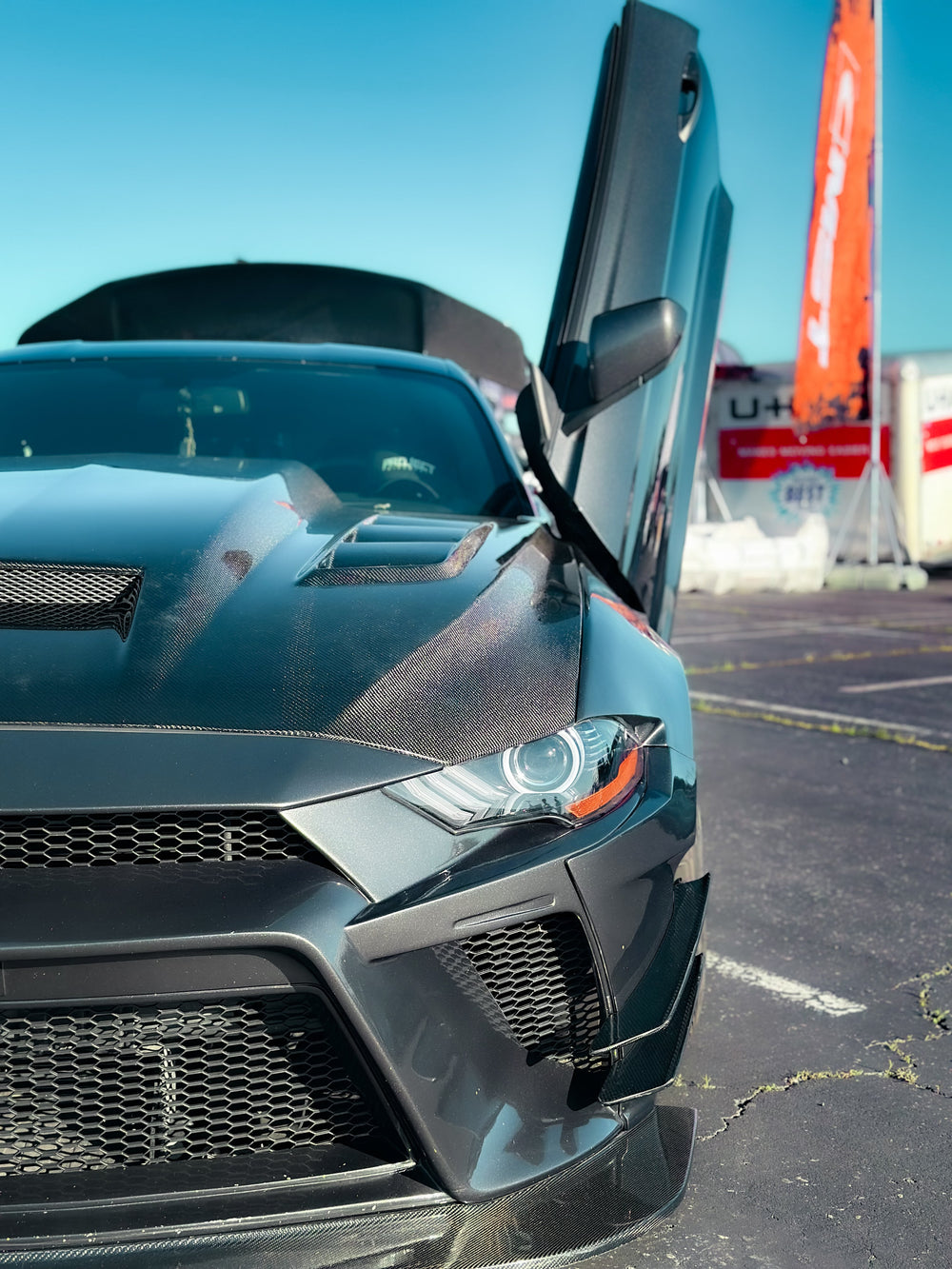 CMST Carbon Fiber Widebody Front Bumper Canards for Ford Mustang S550.2 2018 - 2022