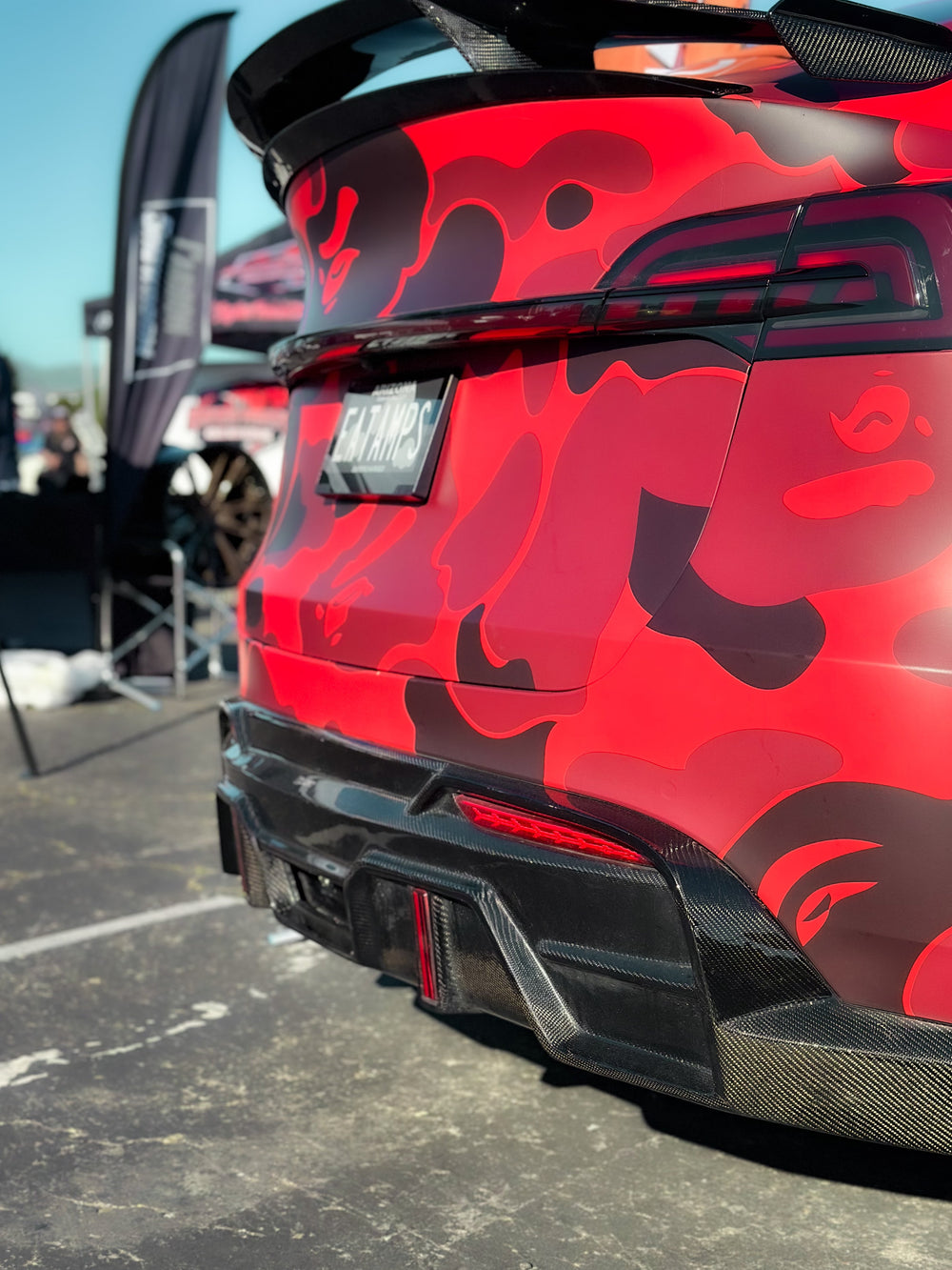 CMST Carbon Fiber Rear Diffuser Ver.4 with tow hook access for Tesla Model Y