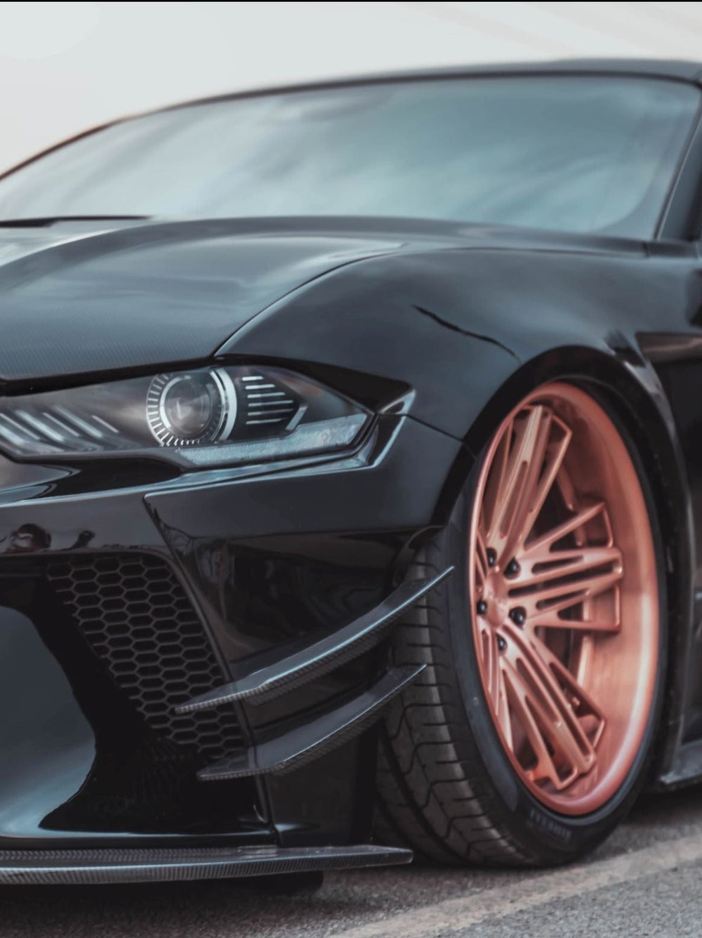 CMST Carbon Fiber Widebody Front Bumper Canards for Ford Mustang S550.2 2018 - 2022