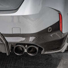SOOQOO BMW 2 Series G42 carbon fibre rear diffuser - rear three-quarter view