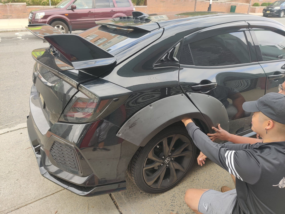 Robot Carbon Fiber Widebody Wheel Arches Fender Flares Honda Civic 10th Gen & FK7 Hatchback