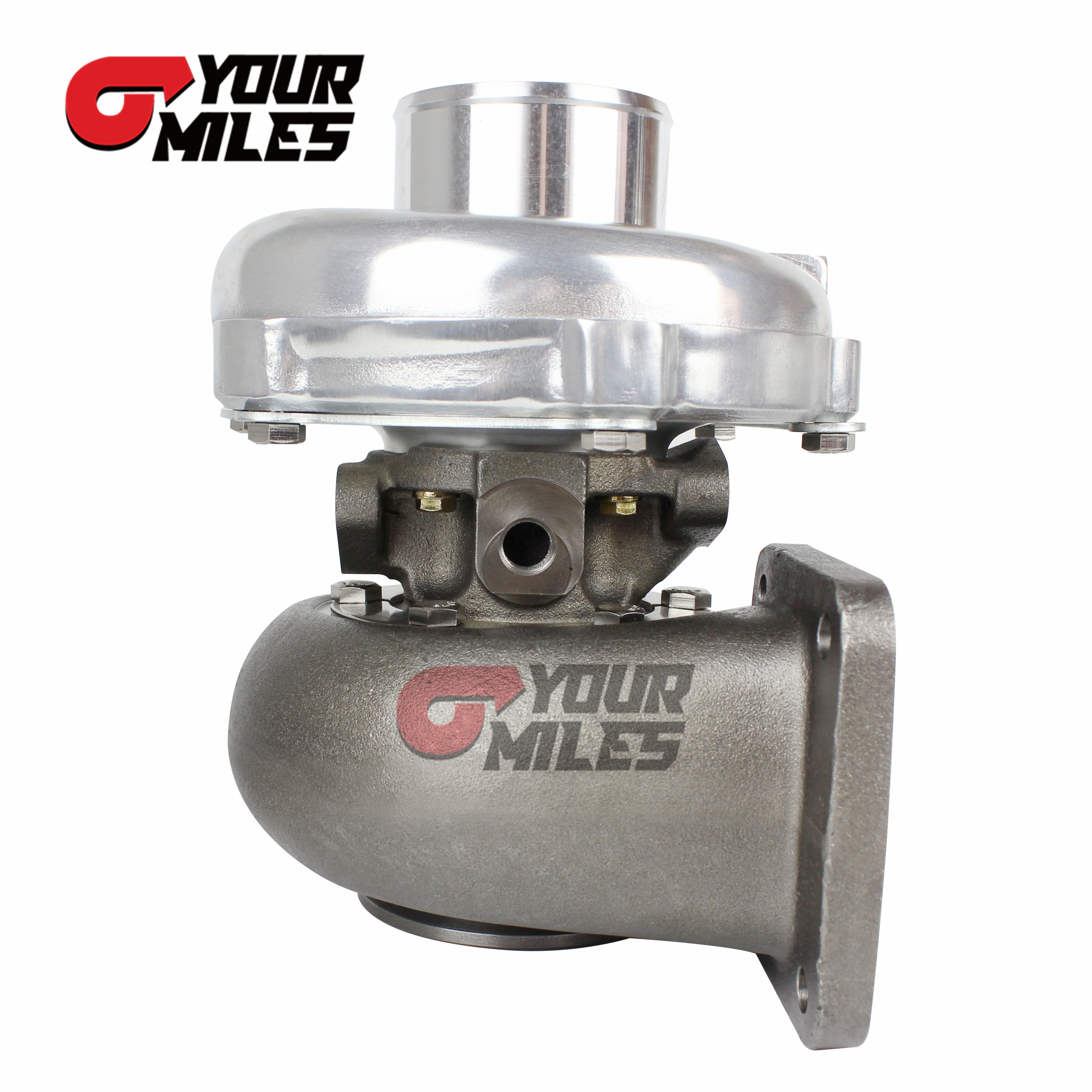 Yourmiles T67 Billet Wheel Dual Ball Bearing Turbo T4 0.68/0.81/0.96 Qtrim Turbine+Flange Clamp