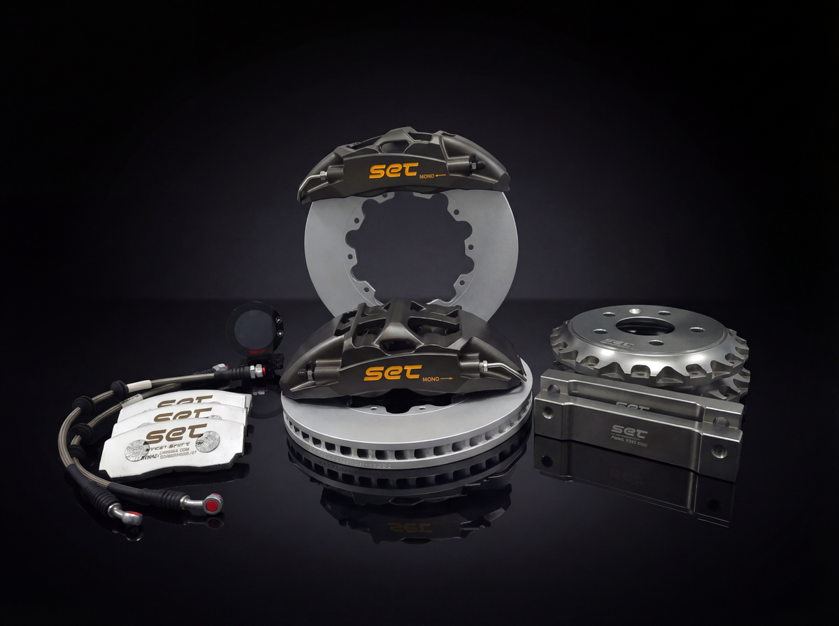 SET MONO4 (Monoblock) Bremsanlage | 4-Kolben | 7075 Aluminium