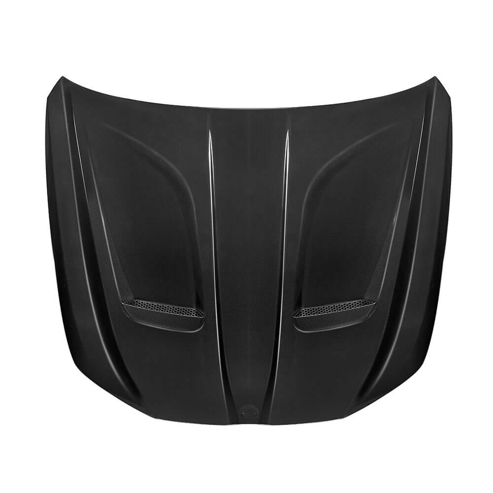 SOOQOO BMW M5 G90 carbon fibre hood - side profile view
