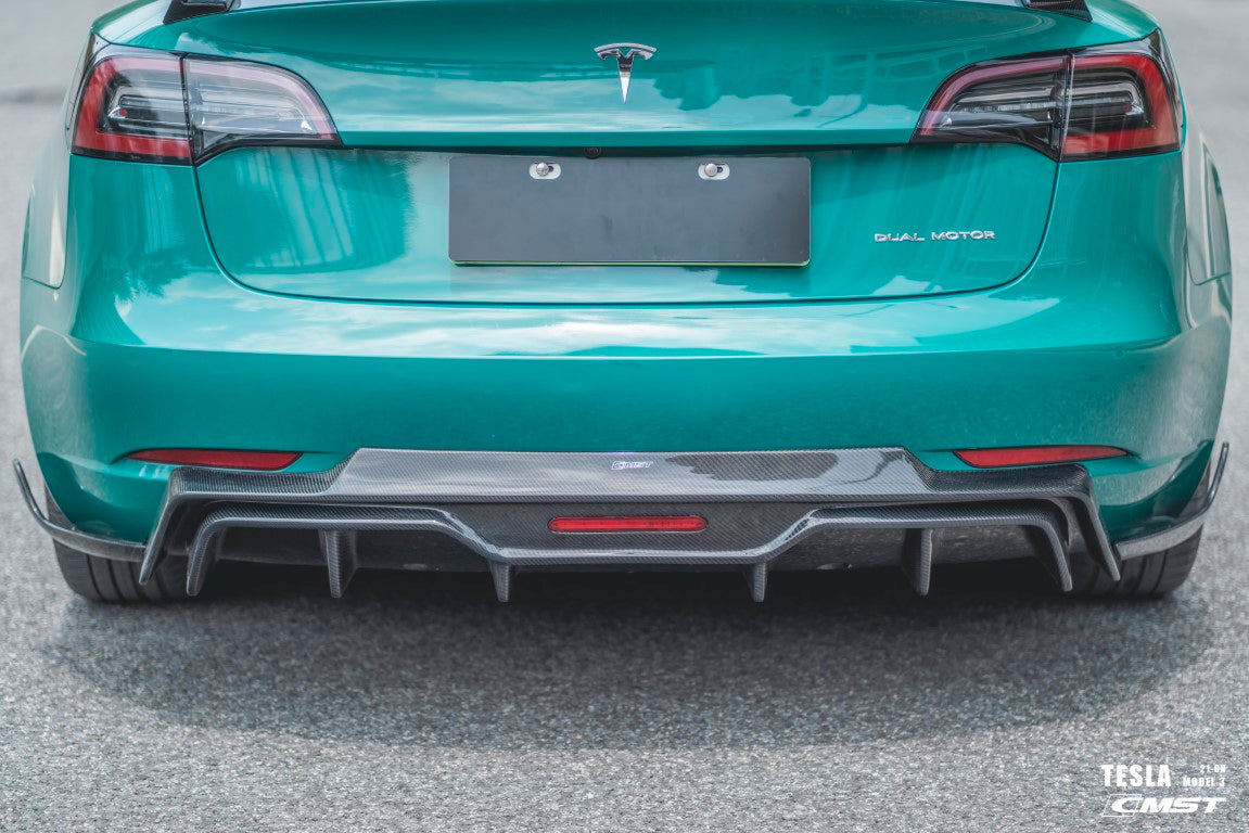 New Release!!! CMST Tesla Model 3 Carbon Fiber Rear Diffuser Ver.5