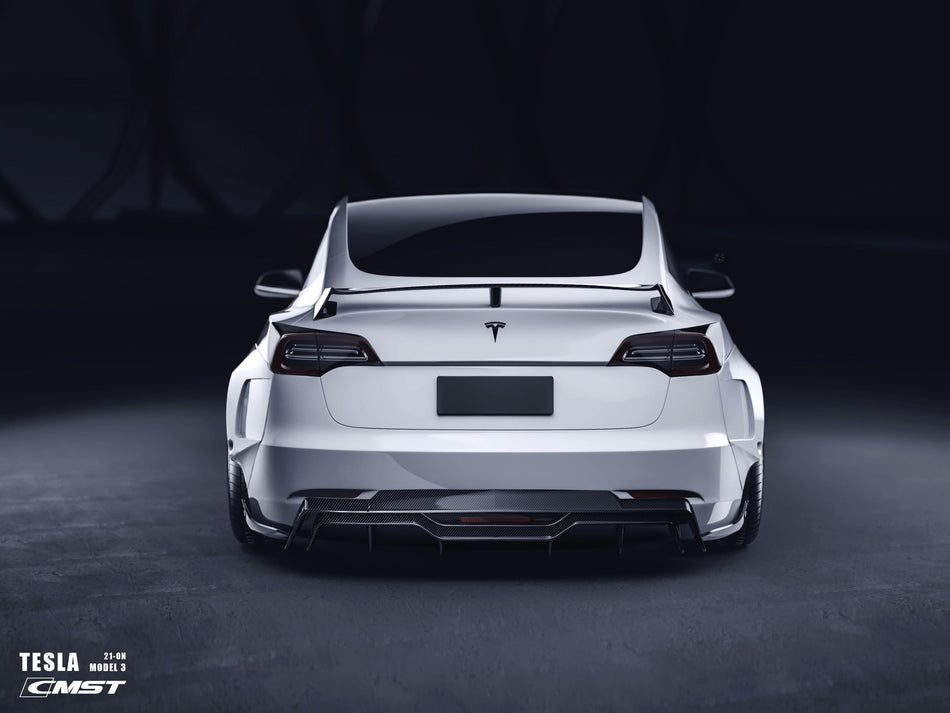 New Release!!! CMST Tesla Model 3 Carbon Fiber Rear Diffuser Ver.5