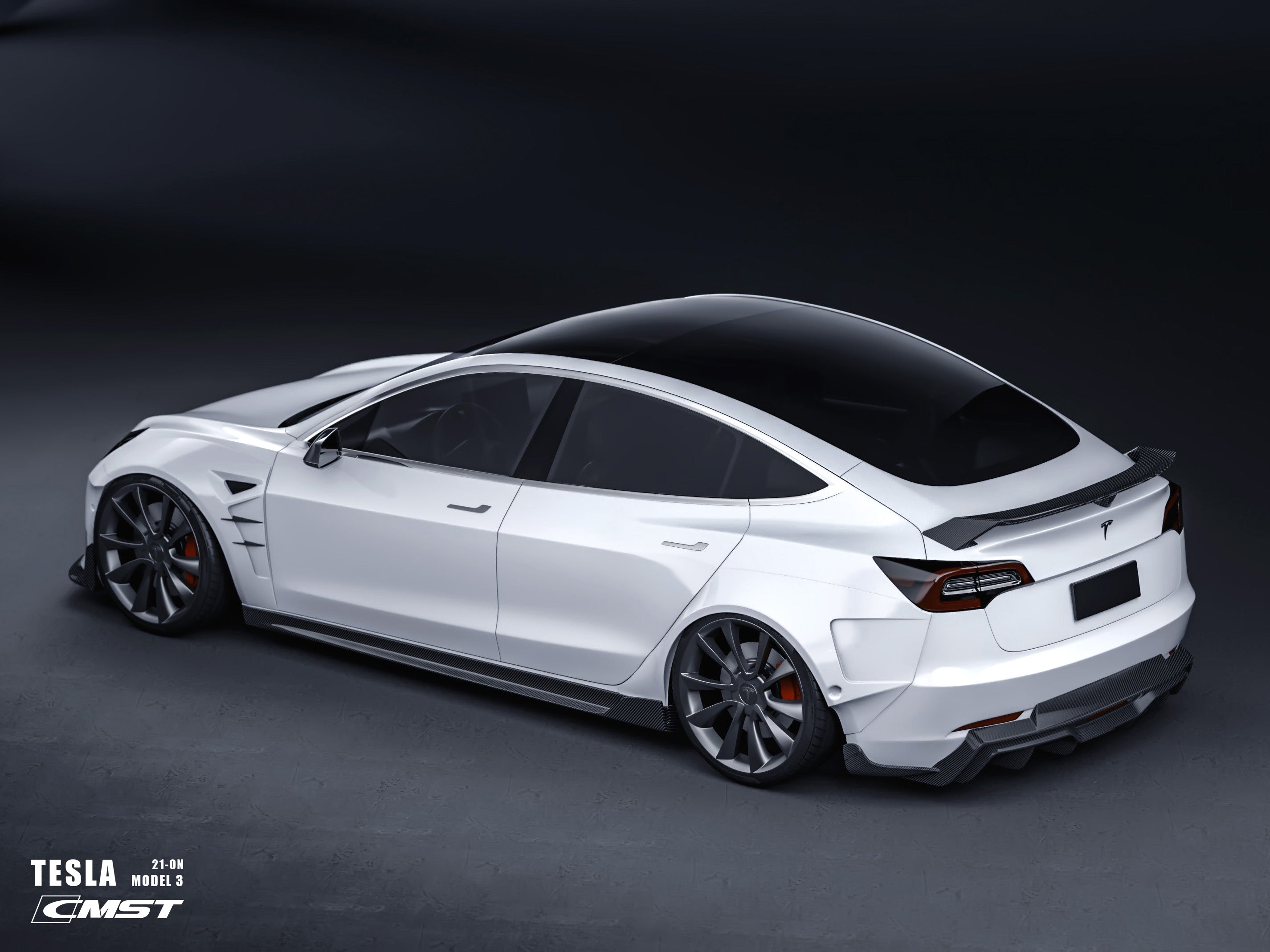 New Release!!! CMST Tesla Model 3 Carbon Fiber Rear Diffuser Ver.5