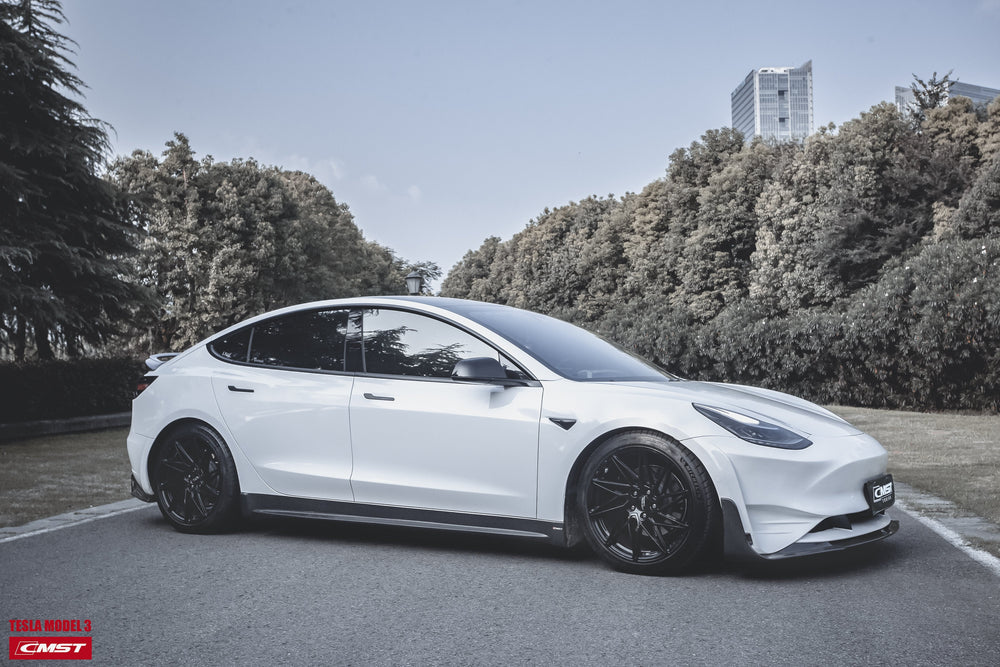 New Release!! CMST Carbon Fiber Front Bumper & Front Lip for Tesla Model 3 Ver.2