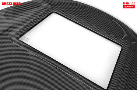 CMST Carbon Fiber Hood Clearview Glass Transparent for Tesla Model 3