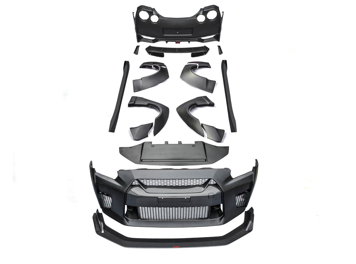 CMST Carbon Fiber Stage 1 Front Bumper & Lip for Nissan GTR GT-R R35 2008-2016 Facelift Conversion