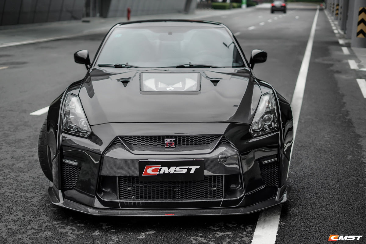 CMST Carbon Fiber Stage 1 Front Bumper & Lip for Nissan GTR GT-R R35 2008-2016 Facelift Conversion