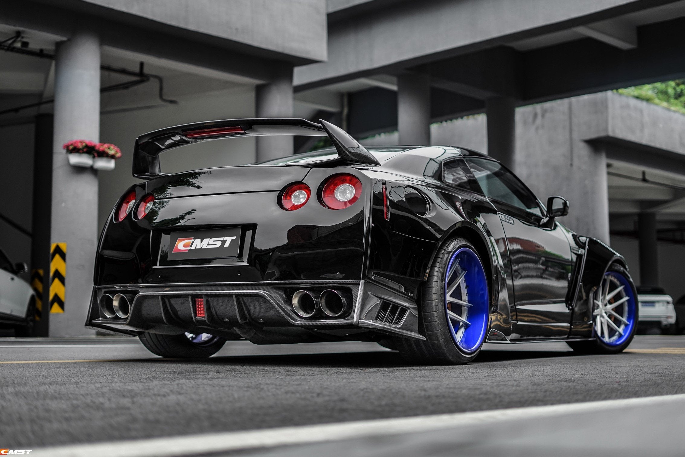 R35 Gt R Rear Glass CMST フェイスリフトコンバージョン 部分カーボンファイバー フルボディキット 日産 GTR GT-R R35 2008-2016 用 ...