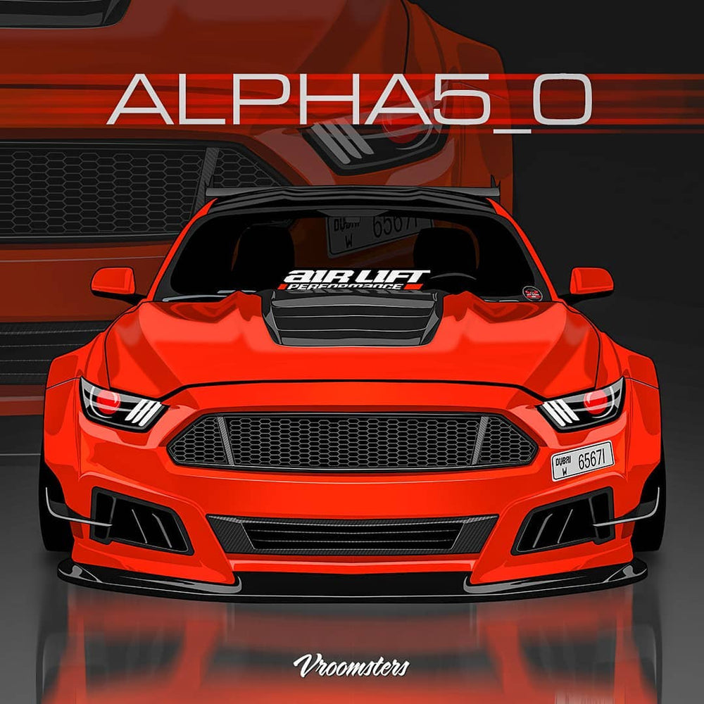 Robot Ver.2 FRP or Carbon Fiber "STORM" Hood Bonnet For Ford Mustang S550 S550.1 2015 2016 2017