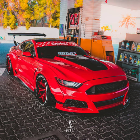 Robot Ver.2 FRP or Carbon Fiber "STORM" Hood Bonnet For Ford Mustang S550 S550.1 2015 2016 2017