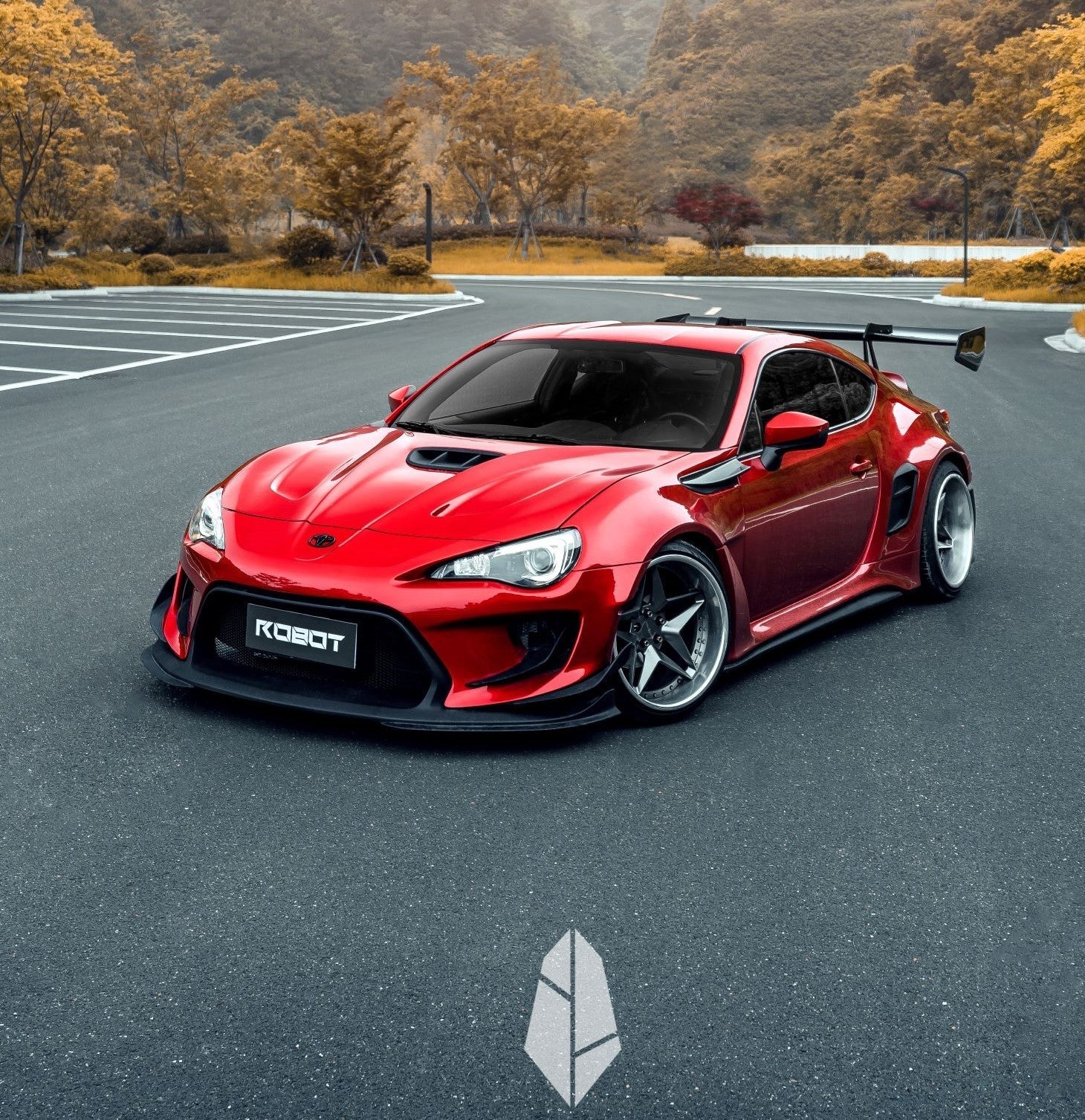 Robot Carbon Fiber Front Bumper Canards For Toyota 86 Subaru BRZ Scion FR-S